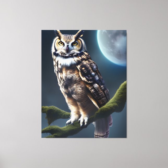 Owl At Night  Canvas Print (Front)