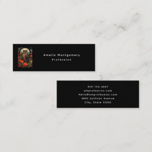 Owl at Night with a Full Moon Mini Business Card