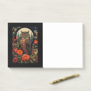 Owl at Night with a Full Moon Post-it Notes