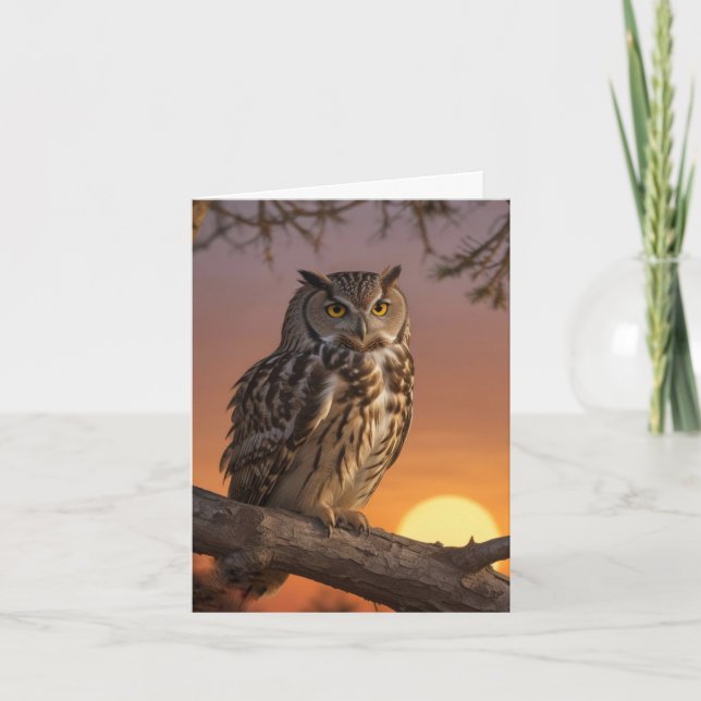 Owl at Sunset Card (Front)