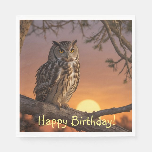 Owl at Sunset Napkin (Front)