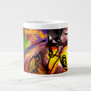 Owl autumn fly  large coffee mug