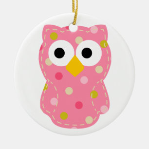 Owl - Baby Girl Ceramic Ornament