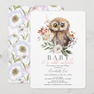 Owl Baby It's Cold Outside Baby Shower Invitation