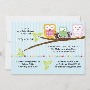 Owl Baby Shower Invitation