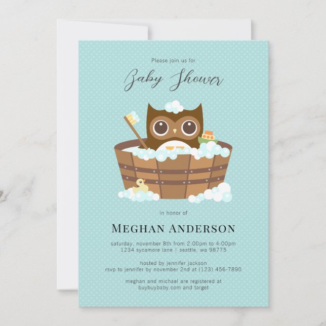Owl Baby Shower Invitation (Front)