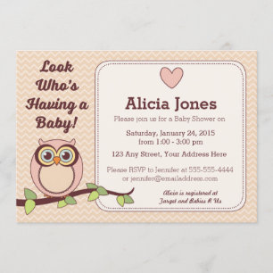 Owl Baby Shower Invitation (Girl)