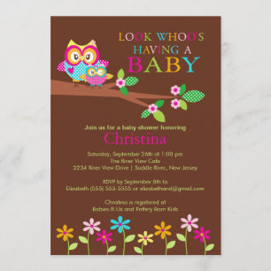 Owl Baby Shower Invitations