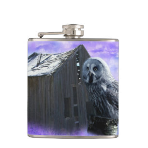 Owl Barn Shed Hip Flask