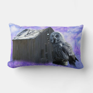 Owl Barn Shed Lumbar Pillow