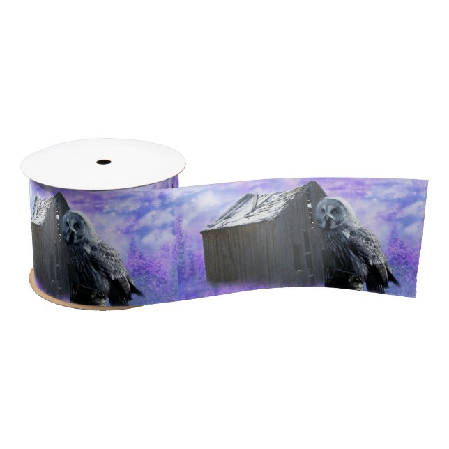 Owl Barn Shed Satin Ribbon (Spool)