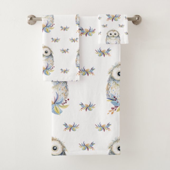 Owl Bath Towel Set (Insitu)
