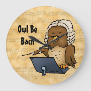 Owl Be Bach Large Clock