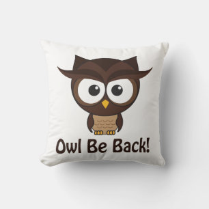 Owl Be Back Throw Pillow
