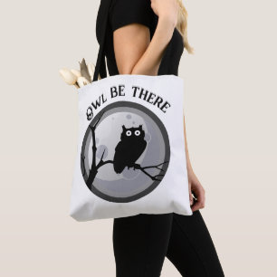 Owl be there Black and White Owl Tote Bag