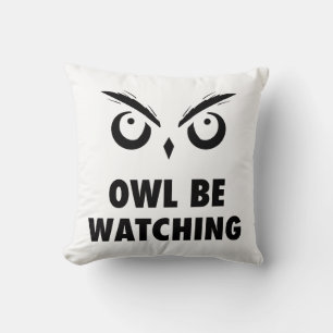 Owl Be Watching Throw Pillow