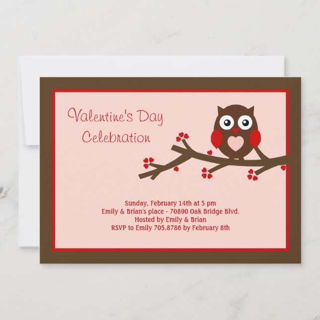 Owl Be Your Valentine's Party Invitation (Devant)