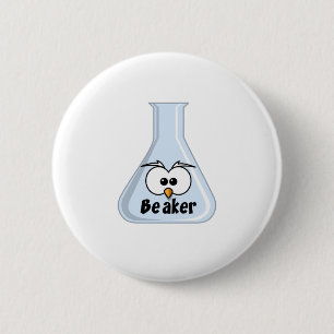 Owl Beaker Cartoon Illustration 2 Inch Round Button