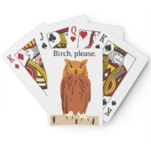 Owl Birch Please Playing Cards