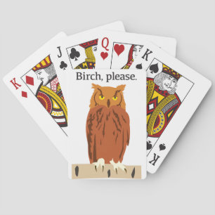 Owl Birch Please Playing Cards
