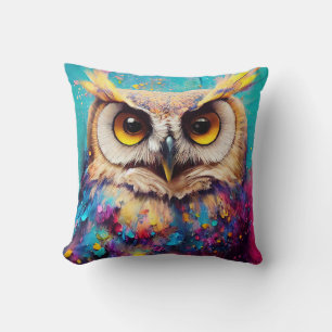Owl Bird Animal Discovery Adventure Nature Planet Throw Pillow