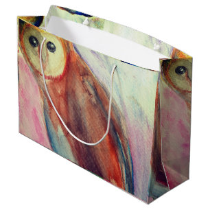Owl Bird Art Large Gift Bag