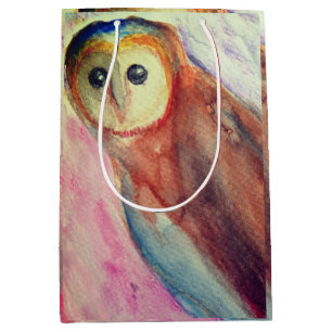 Owl Bird Art Medium Gift Bag