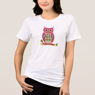 Owl Bird Art Tri-Blend Shirt