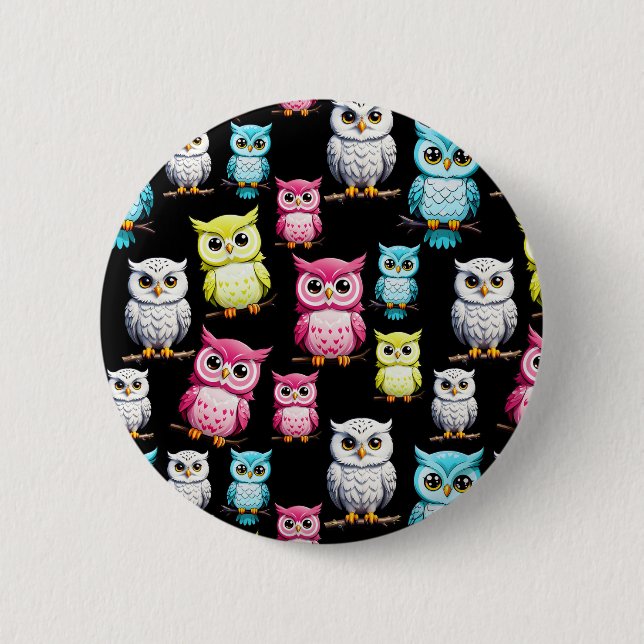 Owl Birds Cute Design  2 Inch Round Button (Front)