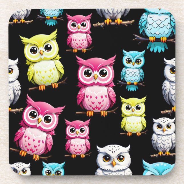 Owl Birds Cute Design  Coaster (Front)