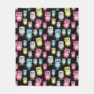 Owl Birds Cute Design Fleece Blanket