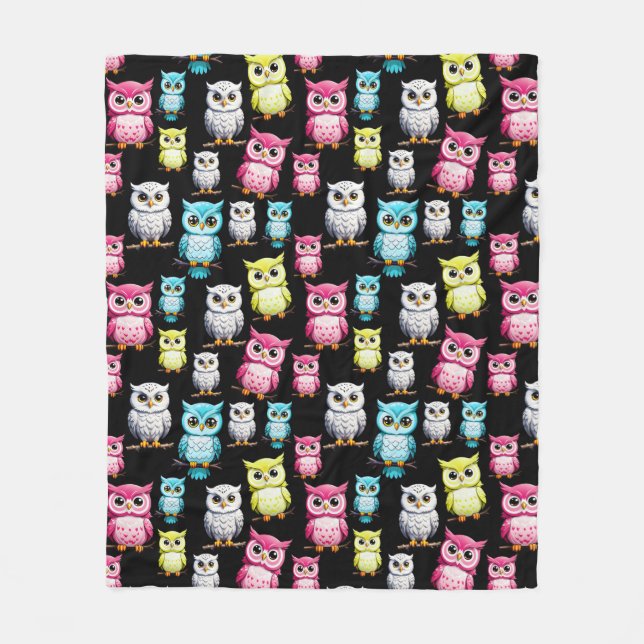 Owl Birds Cute Design  Fleece Blanket (Front)