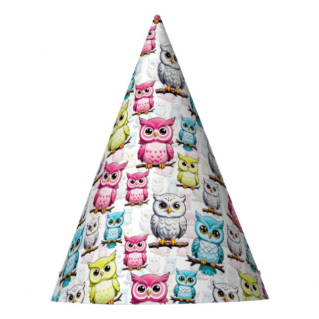 Owl Birds Cute Design  Party Hat (Front)