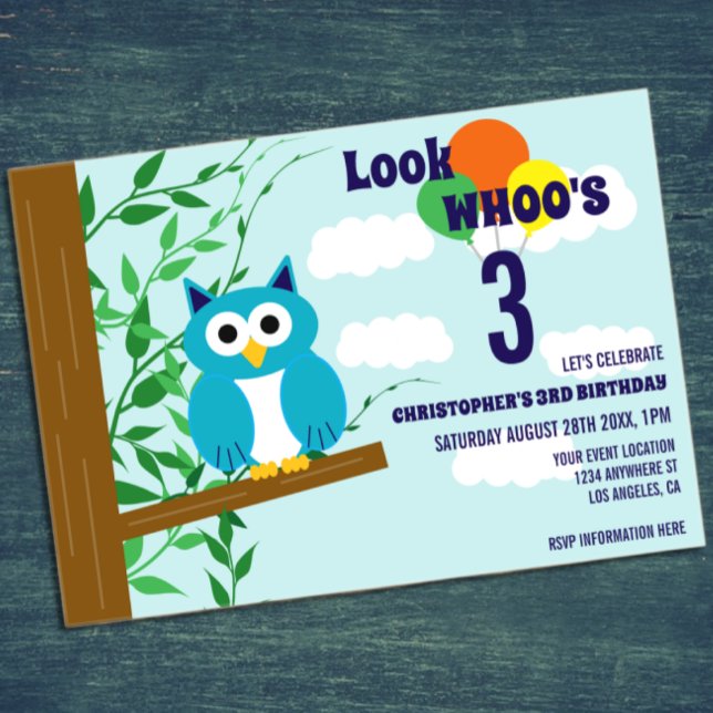Owl Birthday Acrylic Invitations (Creator Uploaded)