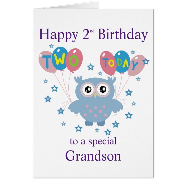 Owl Birthday Card for Grandparents (Front)