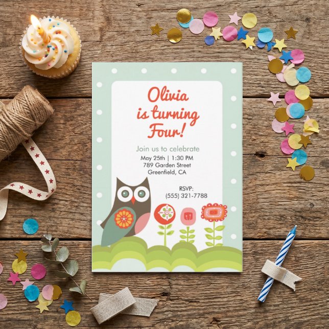 Owl Birthday Invitation for Kids  (Creator Uploaded)