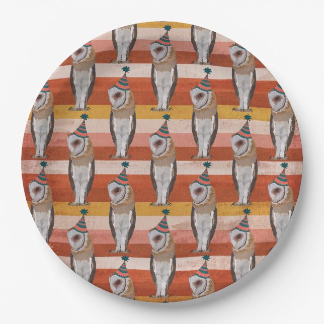 OWL BIRTHDAY PAPER PLATE (Front)