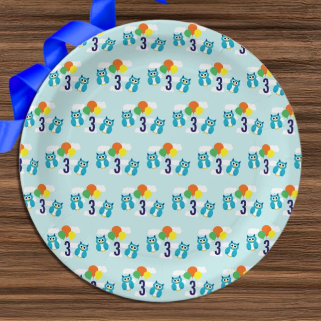 Owl Birthday Paper Plate (Creator Uploaded)