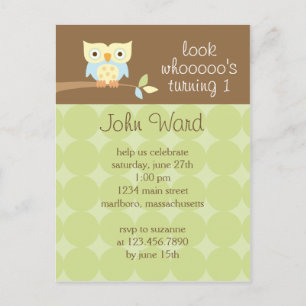 Owl Birthday Party Invitation