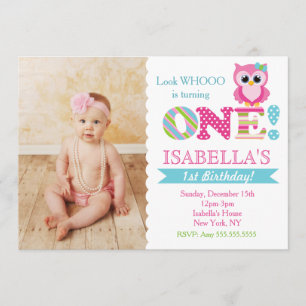 Owl Birthday Party Invitations for Girl