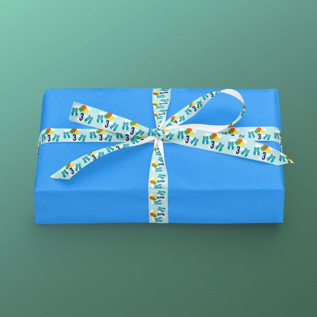 Owl Birthday Satin Ribbon (Creator Uploaded)