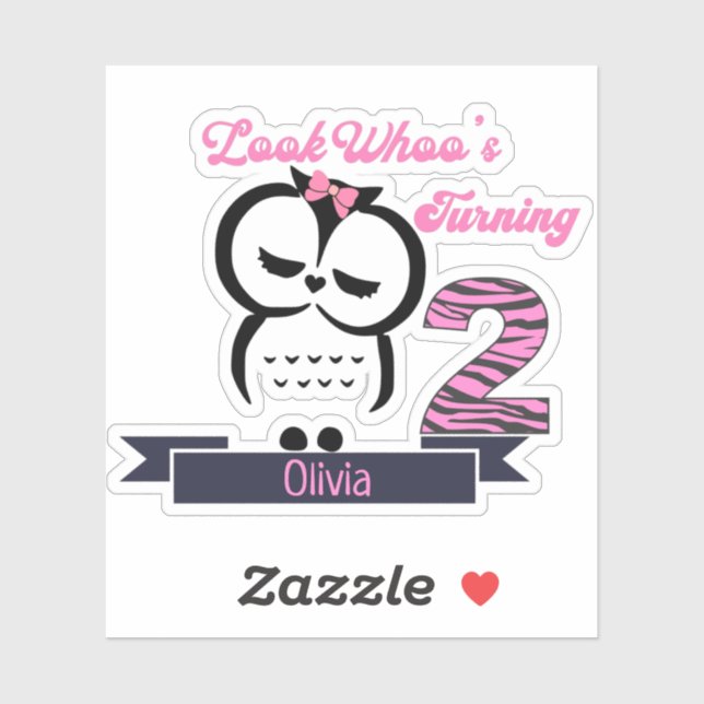 Owl Birthday Sticker (Sheet)