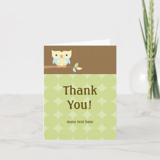 Owl Birthday Thank You Card