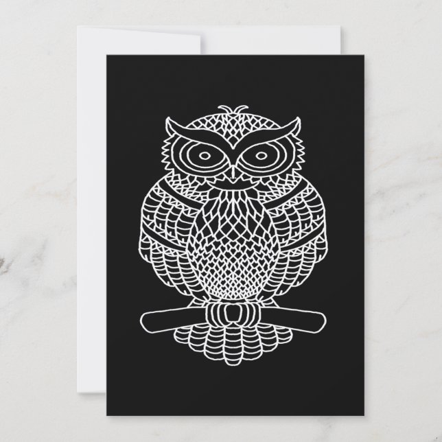 Owl (black) - Greeting Card (Front)