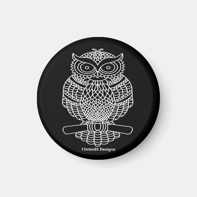 Owl (black) - Magnet (Front)