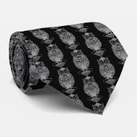 Owl (black) - Neck Tie