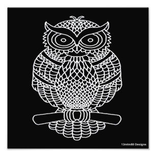 Owl (black) - Photo Print