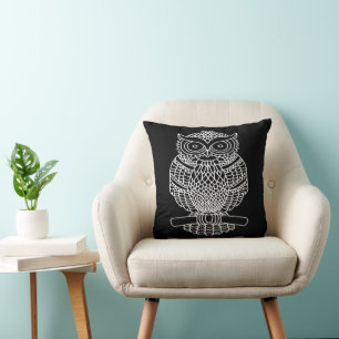 Owl (black) - Pillow