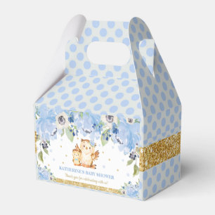 Owl Blue Floral Baby Shower Thank You Favor Box