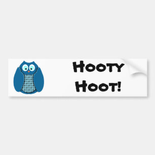 Owl - Blue with Polka Dots Bumper Sticker